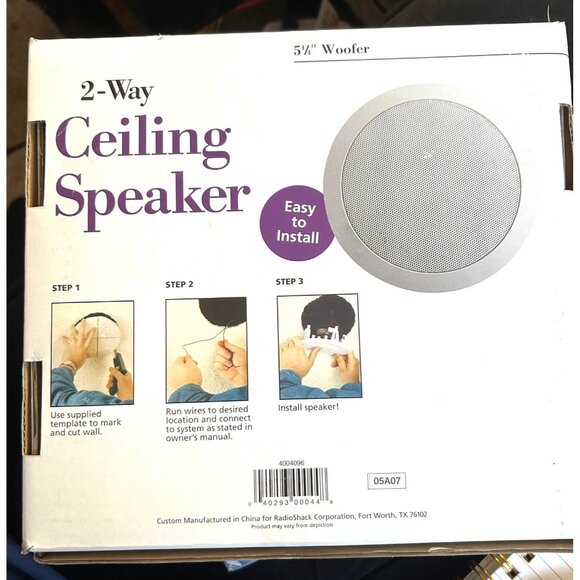 RadioShack 2-Way 5.25” Ceiling Speaker In-Wall/In-Ceiling Audio Easy Install NEW - Picture 4 of 11